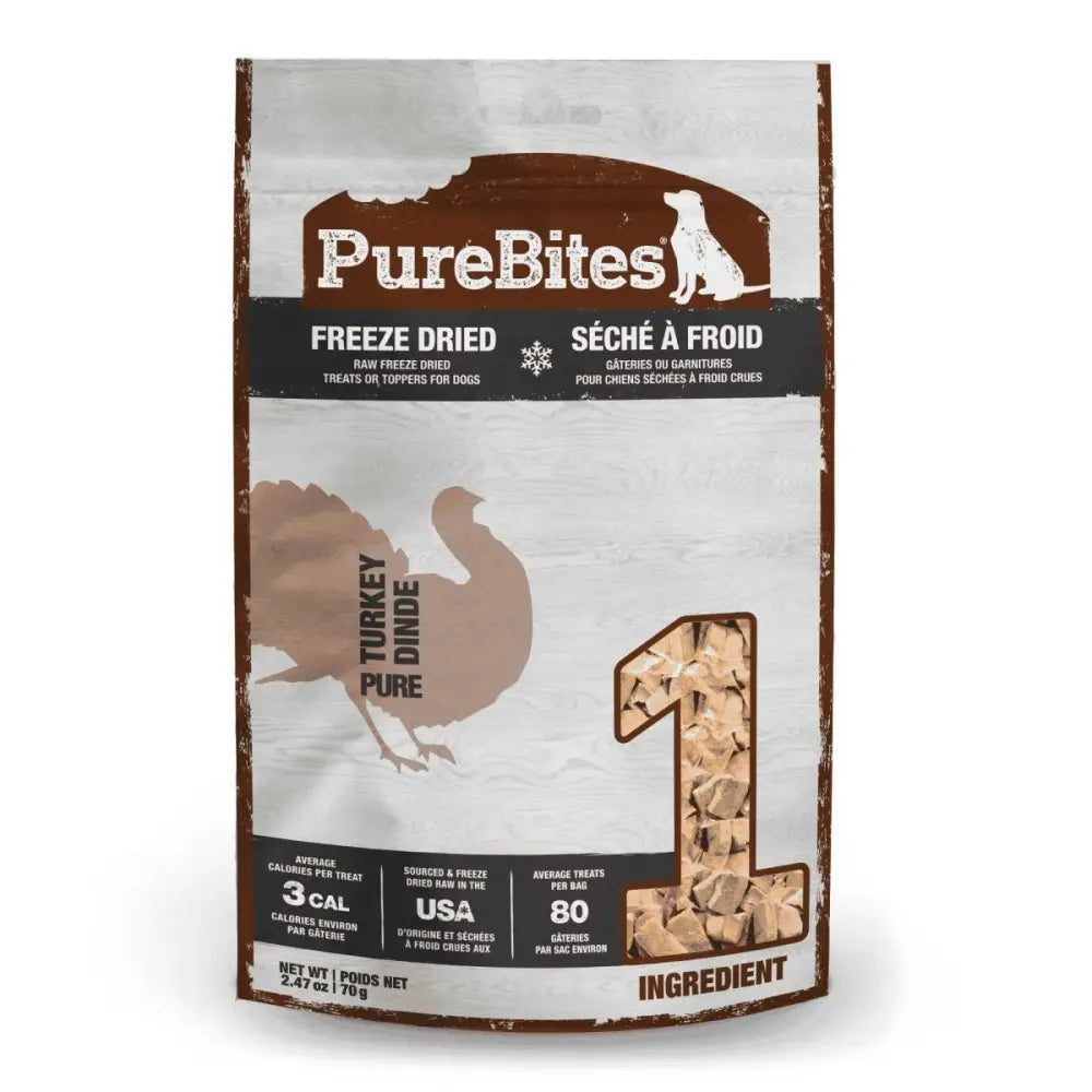 PureBites Turkey Breast Freeze Dried Dog Treats 2.47 oz - Talis Us