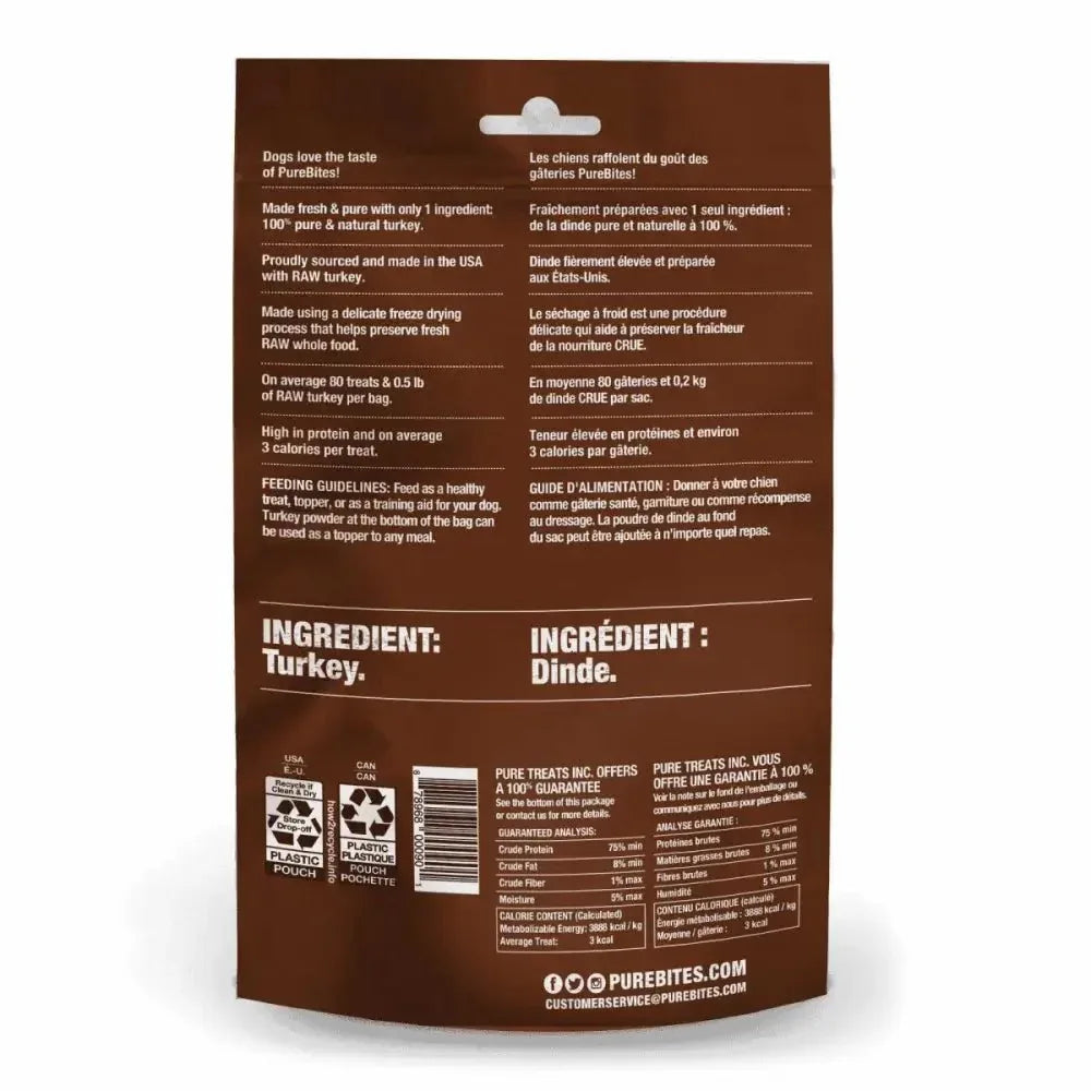 PureBites Turkey Breast Freeze Dried Dog Treats 2.47 oz - Talis Us