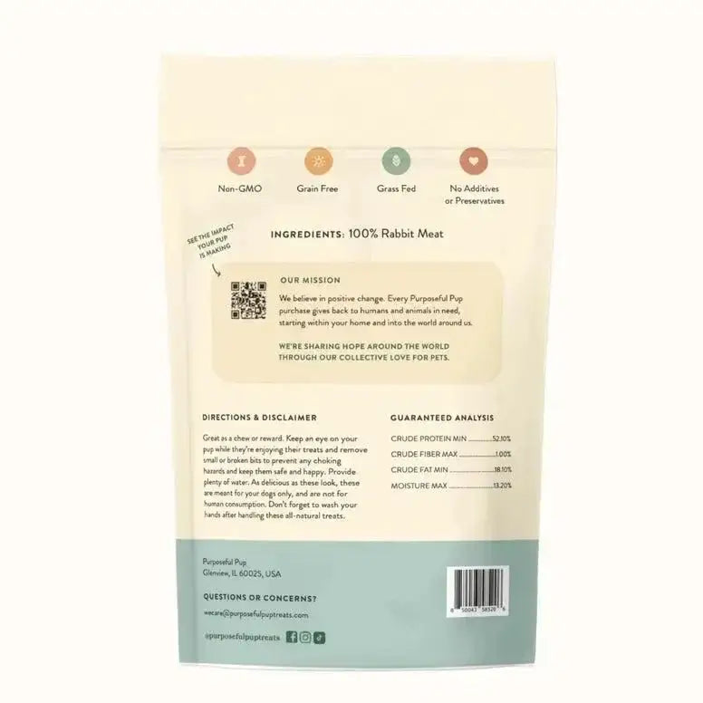 Purposeful Pup Treats Rabbit Sausage Dog Treats 10 Pack - Talis Us