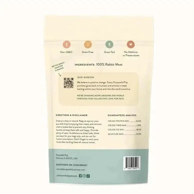 Purposeful Pup Treats Rabbit Sausage Dog Treats 10 Pack - Talis Us
