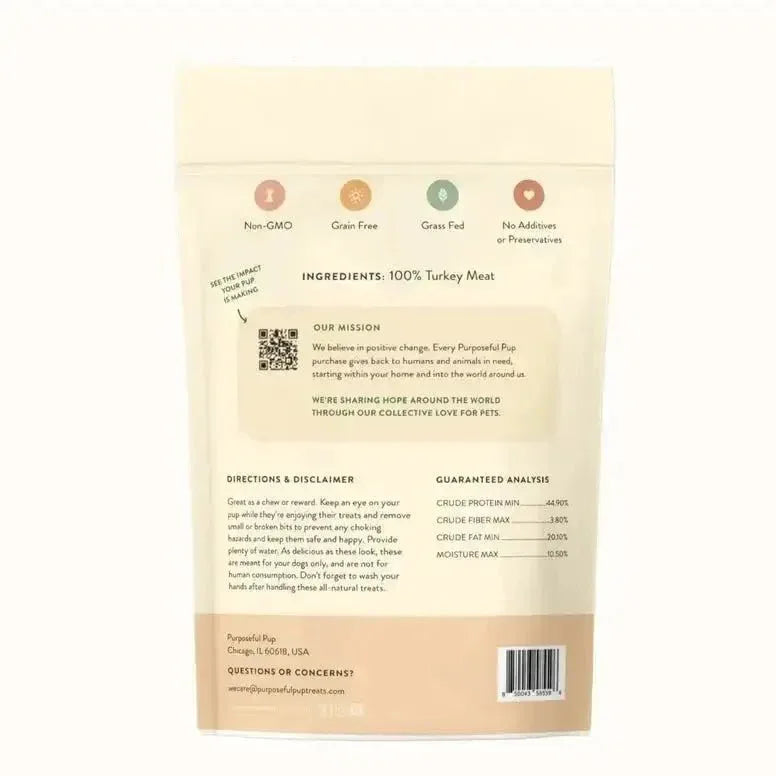Purposeful Pup Treats Turkey Sausage Dog Treats 10 Pk - Talis Us