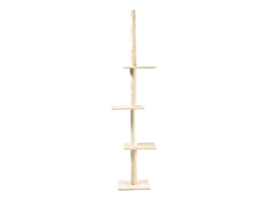 Max & Marlow 89-inch floor-to-ceiling cat tree with three platforms and sisal-wrapped posts.