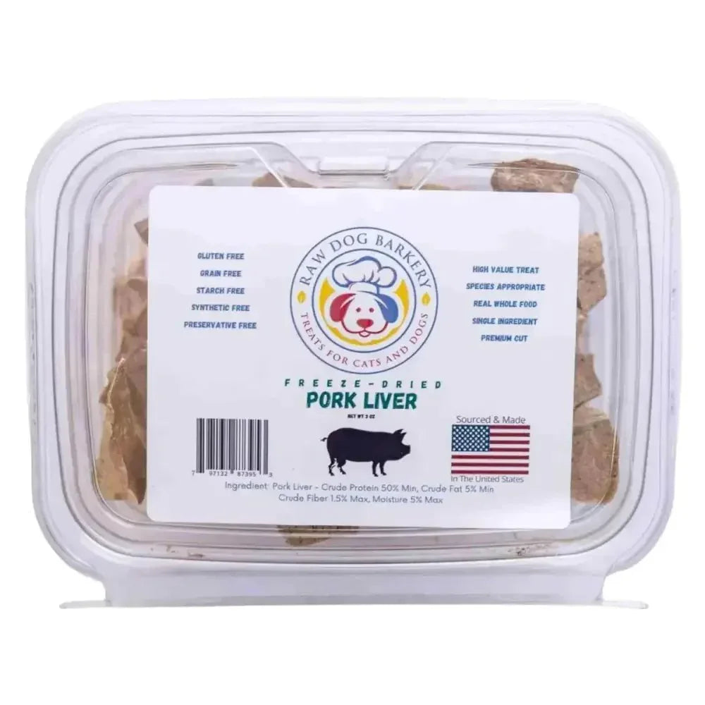 Raw Dog Barkery Pork Liver Freeze - Dried Dog Treats - Talis Us