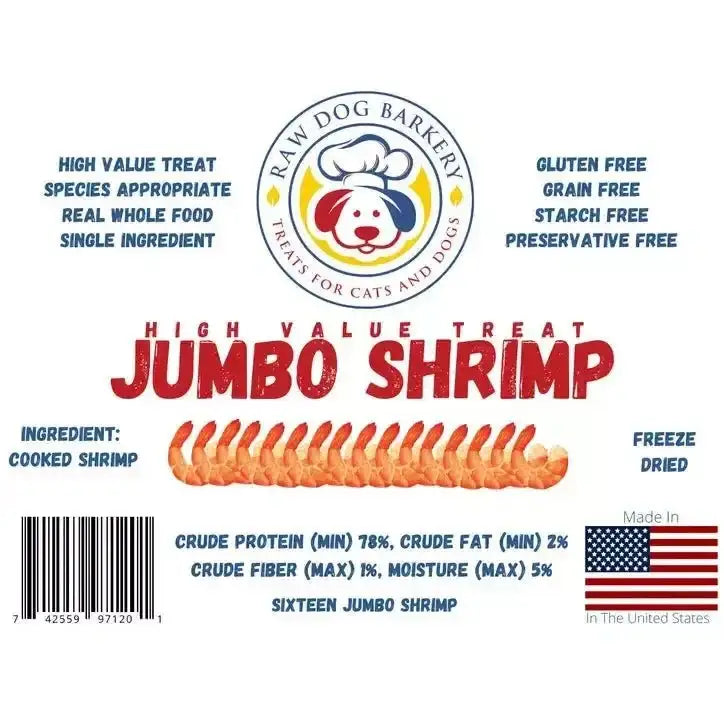 Raw Dog Barkery Shrimp Jumbo Freeze - Dried Dog Treats - Talis Us
