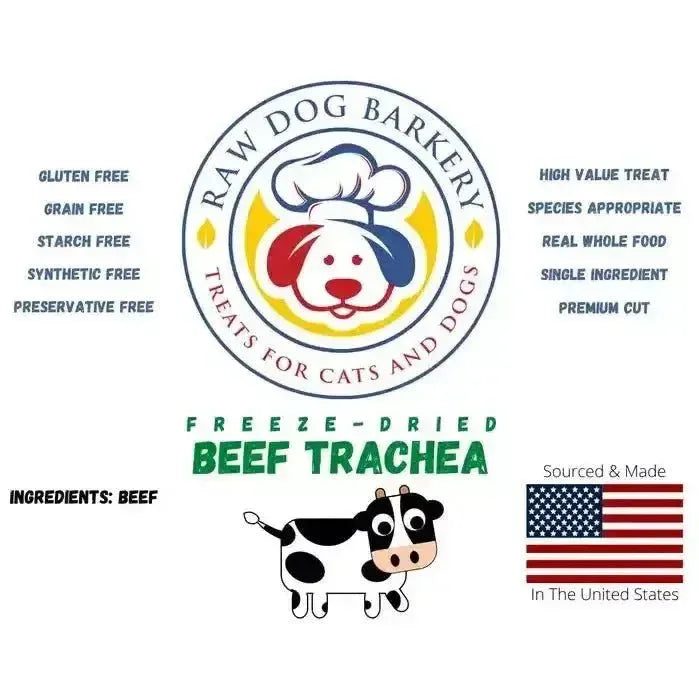 Raw Dog Barkery Trachea Beef Whole Freeze Dried Puppy Chews - Talis Us