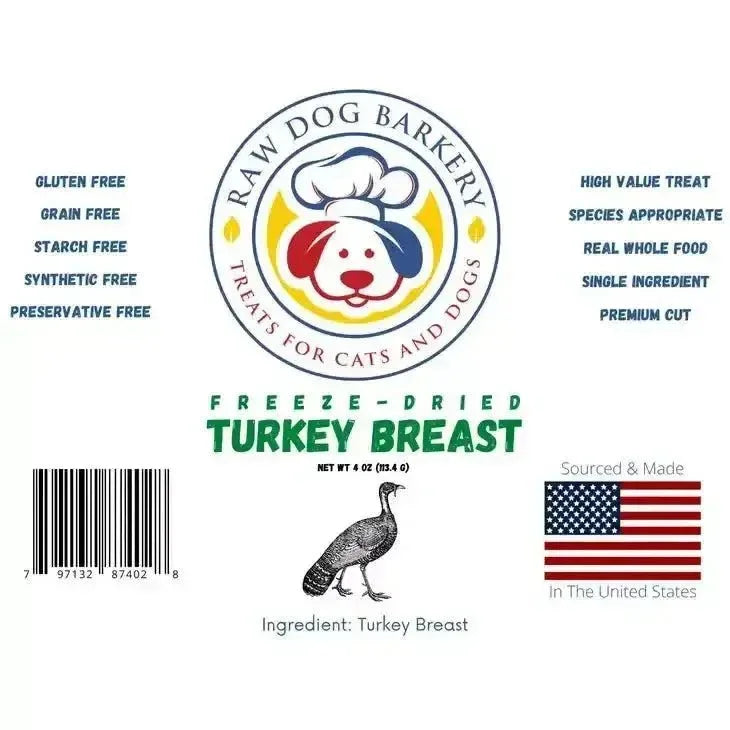 Raw Dog Barkery Turkey Breast Freeze - Dried Dog Treats 3oz - Talis Us