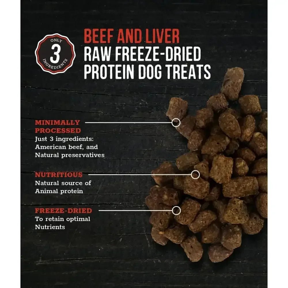 Raw Freeze Dried Beef & Liver Dog Treats, Red, 2.5 Oz - Talis Us