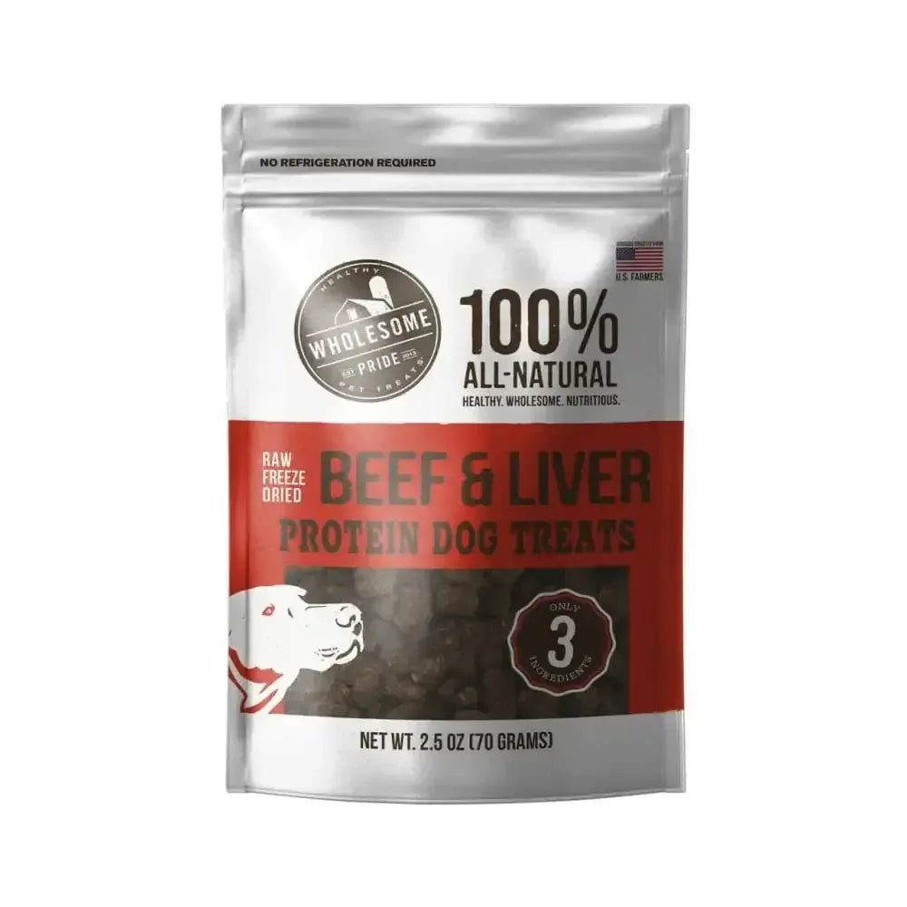 Raw Freeze Dried Beef & Liver Dog Treats, Red, 2.5 Oz - Talis Us