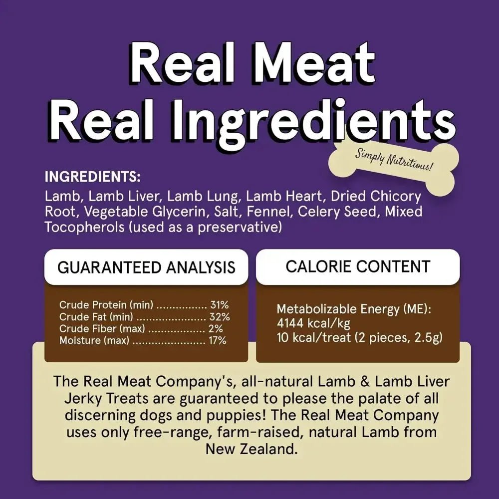 Real Meat® Lamb & Lamb Liver Jerky Dog Treat - Talis Us