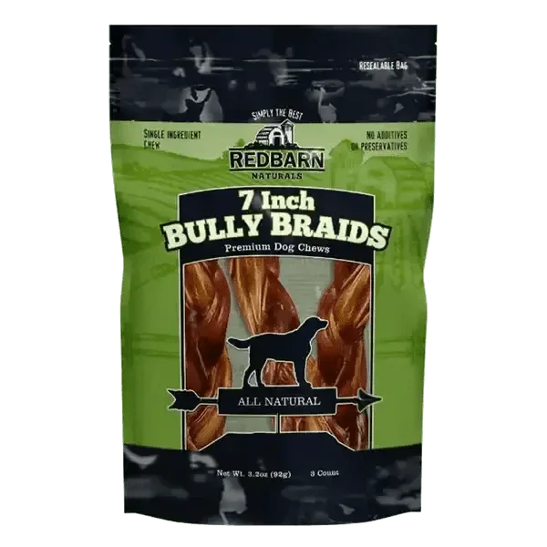 Redbarn Braided Bully Sticks 7" Dog Treats 3 Pack - Talis Us