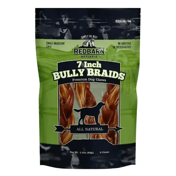 Redbarn Braided Bully Sticks 7" Dog Treats 3 Pack - Talis Us