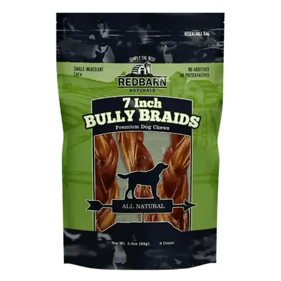 Redbarn Braided Bully Sticks 7" Dog Treats 3 Pack - Talis Us