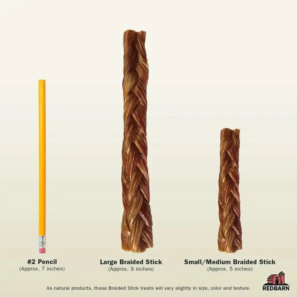 Redbarn Pet Products Beef Esophagus Braided Stick Dog Treat Redbarn