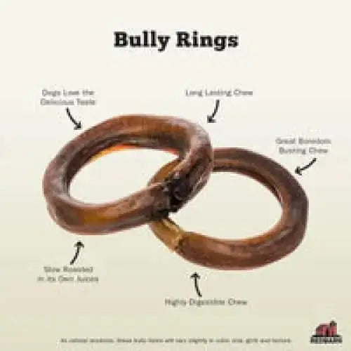 Redbarn bully rings dog chew offering a long-lasting treat for dogs with high digestibility