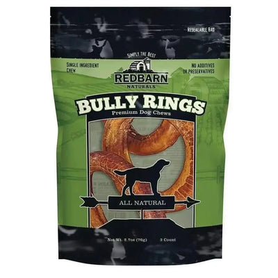 Redbarn bully rings dog chew in resealable bag, all natural, premium treat for dogs
