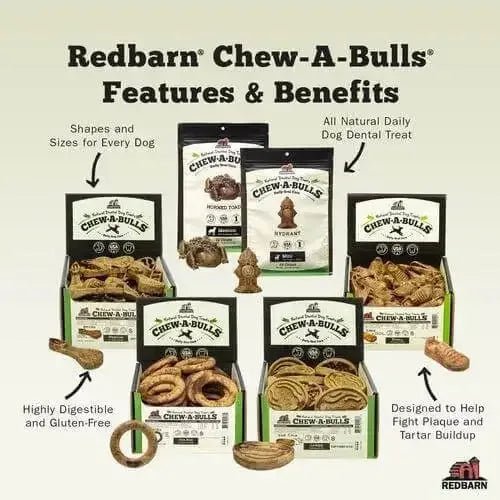 Redbarn Pet Products Chew - A - Bulls Brush Dog Dental Treat - Talis Us