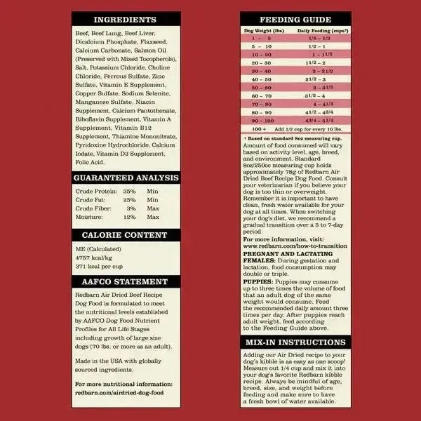 Redbarn Pet Products Complete & Balanced Air Dried Dog Food - Talis Us