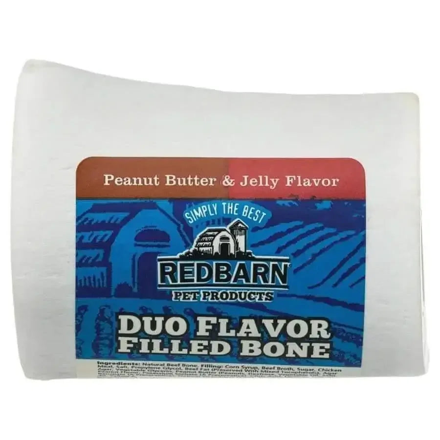 Redbarn Pet Products Duo Filled Bone Peanut Butter & Jelly Dog Treat Redbarn