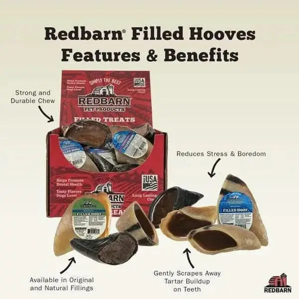 Redbarn Pet Products Filled Hooves Beef Dog Treat 1.8 oz Redbarn