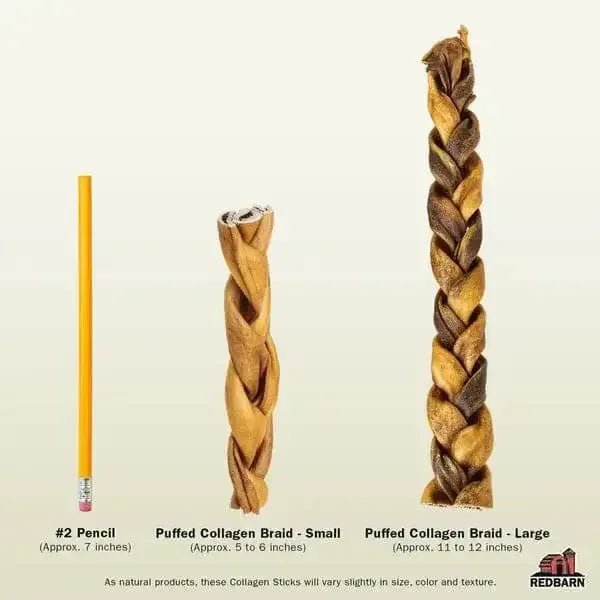 Redbarn Pet Products Puffed Collagen Braid Dog Treats Redbarn