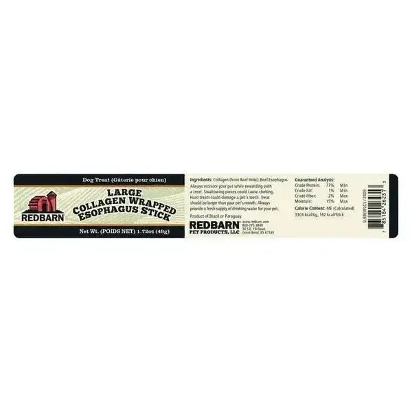 Redbarn Pet Products Redbarn Collagen Wrapped Esophagus Stick Dog Treat - Talis Us