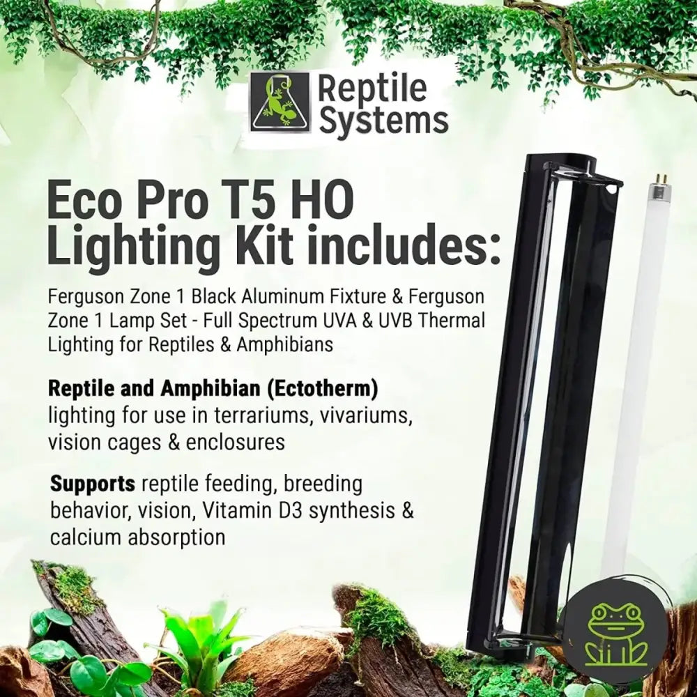 Reptile Systems Full Spectrum UVA & UVB T5 Light Fixture Zone 1 Lamp 2.4% - Talis Us