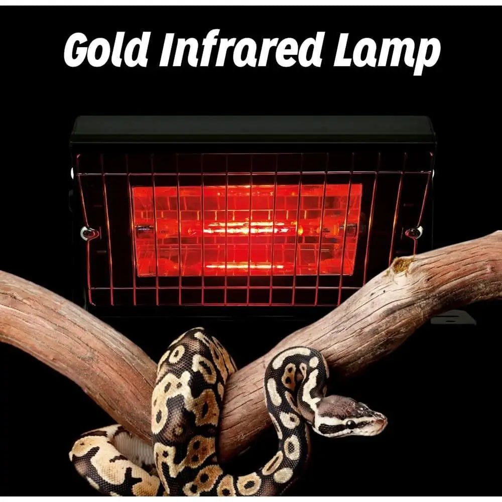 Gold Infrared Lamp for reptiles featuring infrared reptile heat bulb replacement for optimal habitat heating