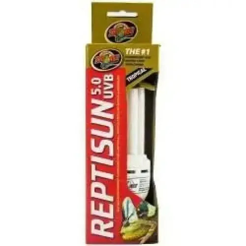 Zoo Med ReptiSun 5.0 UVB replacement bulb packaged for reptiles, enhancing habitat lighting
