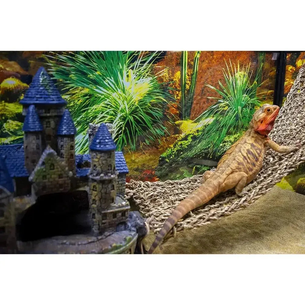 Reptology Castle Hide - Away & Lizard Lounger Bridge Reptile Habitat Decorations - Talis Us