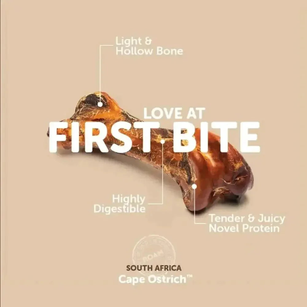 ROAM Boss - Trich Long Lasting Ostrich Dog Bones - Talis Us