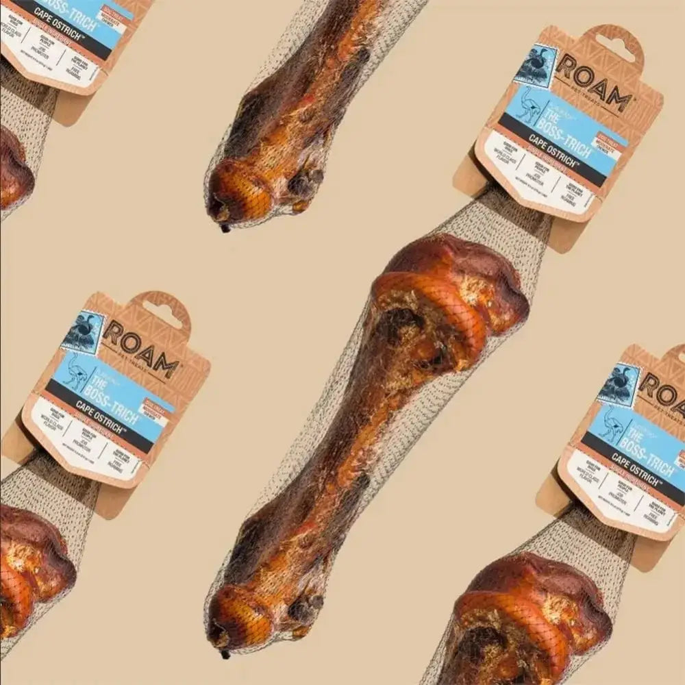 ROAM Boss - Trich Long Lasting Ostrich Dog Bones - Talis Us