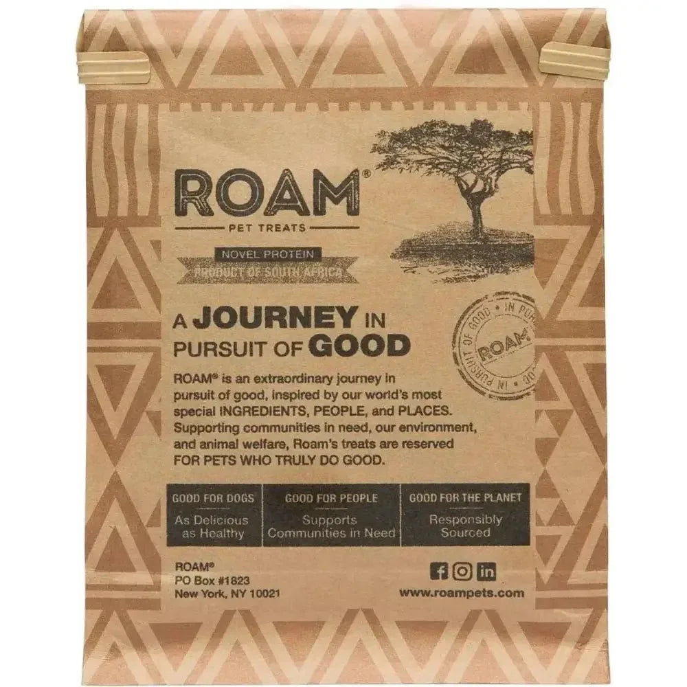 Roam Pet Ossy Slices Ostrich Novel Protein Freeze Dried Dog Treats 2 oz. - Talis Us