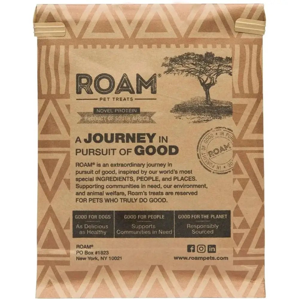 Roam Pet Ossy Slices Ostrich Novel Protein Freeze Dried Dog Treats 2 oz. - Talis Us