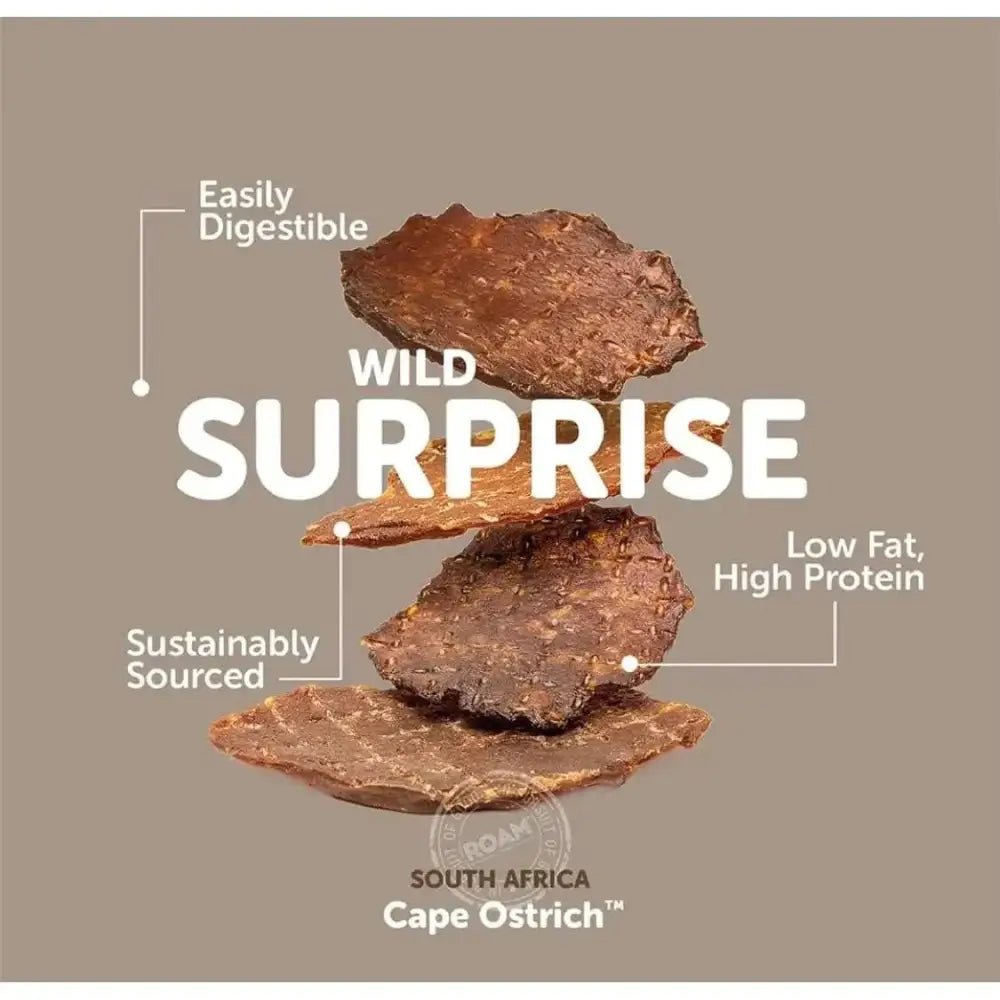 Roam Pet Ostrich Fillet Limited Ingredient Treats for Dogs 1.5oz - Talis Us