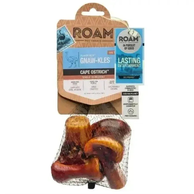 Roam Pet Treats Gnaw - Kle Ostrich Knuckle Dog Chew - Talis Us