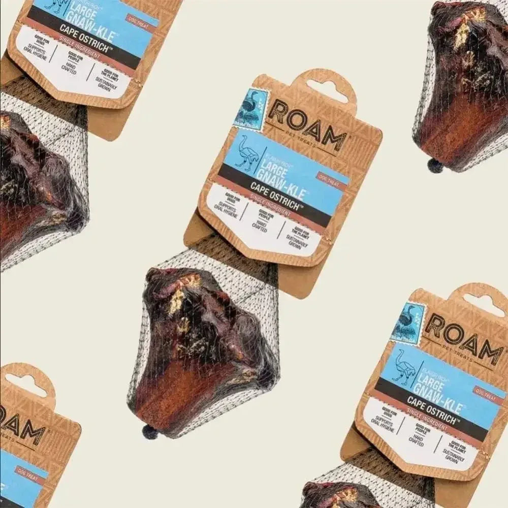 Roam Pet Treats Gnaw - Kle Ostrich Knuckle Dog Chew - Talis Us