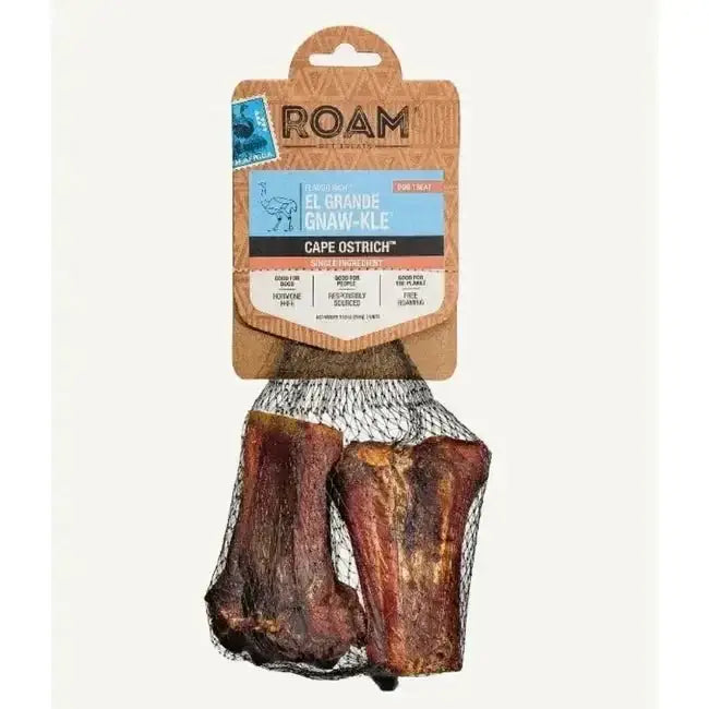 Roam Pet Treats Gnaw - Kle Ostrich Knuckle Dog Chew - Talis Us