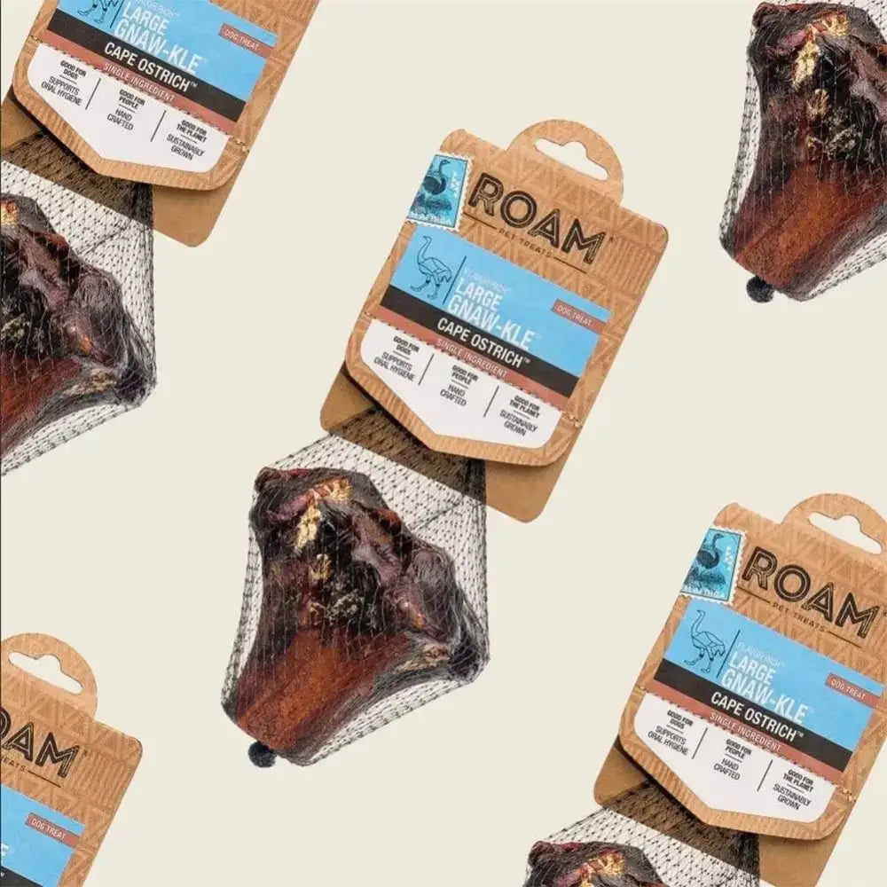 Roam Pet Treats Gnaw - Kle Ostrich Knuckle Dog Chew - Talis Us