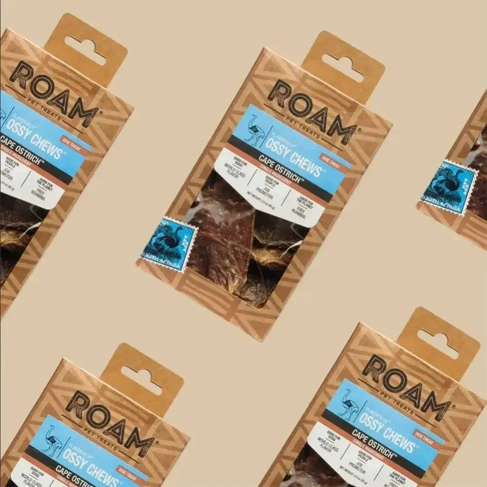 Roam Pet Treats Long Lasting Ossy Chews Ostrich Chews for Dogs 3oz - Talis Us