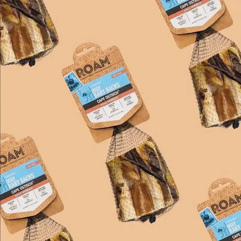 Roam Pet Treats Ossy Baby Back Rib Ostrich Dog Chew - Talis Us