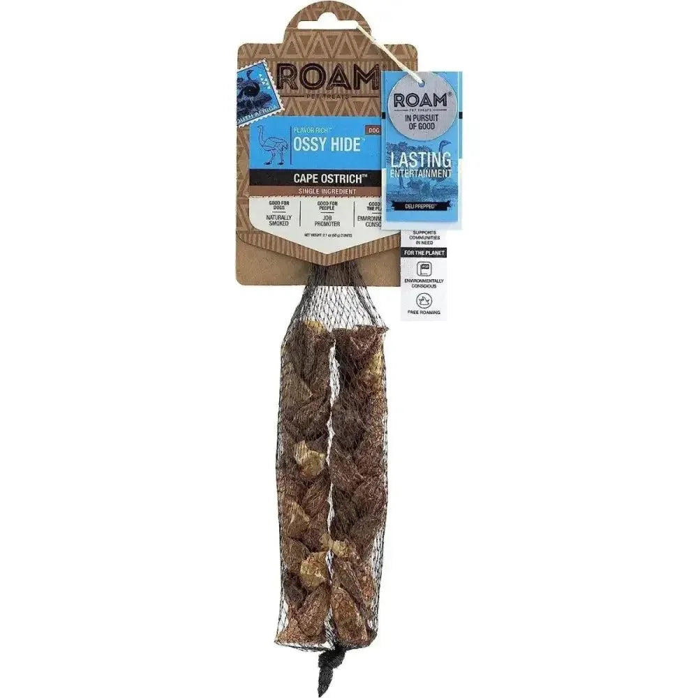 Roam Pet Treats Ossy Hide Twists Ostrich Dog Chew - Talis Us