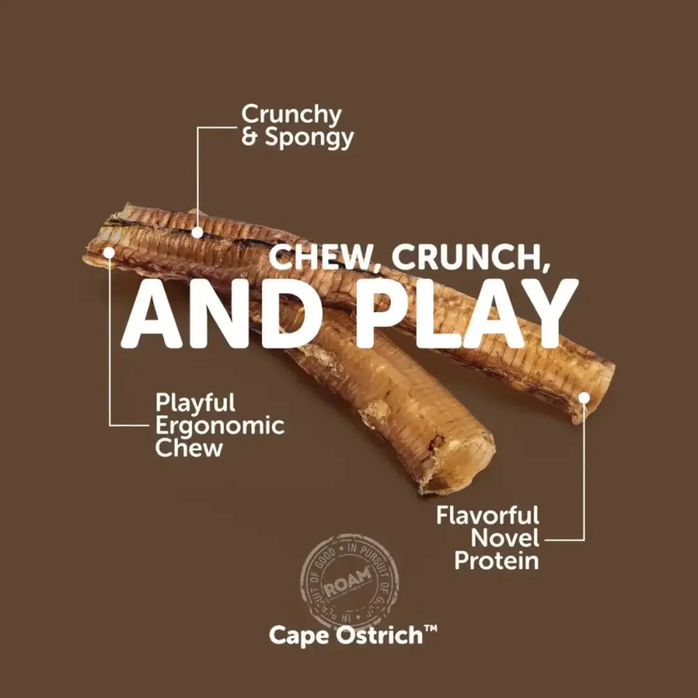 Roam Pet Treats Ossy Trachs Ostrich Trachea Dog Chew - Talis Us