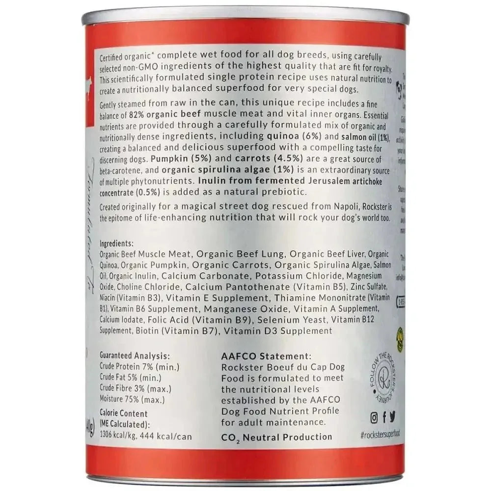 Rockster Boef Du Cap Beef Organic Wet Dog Food 12 / 12 oz - Talis Us