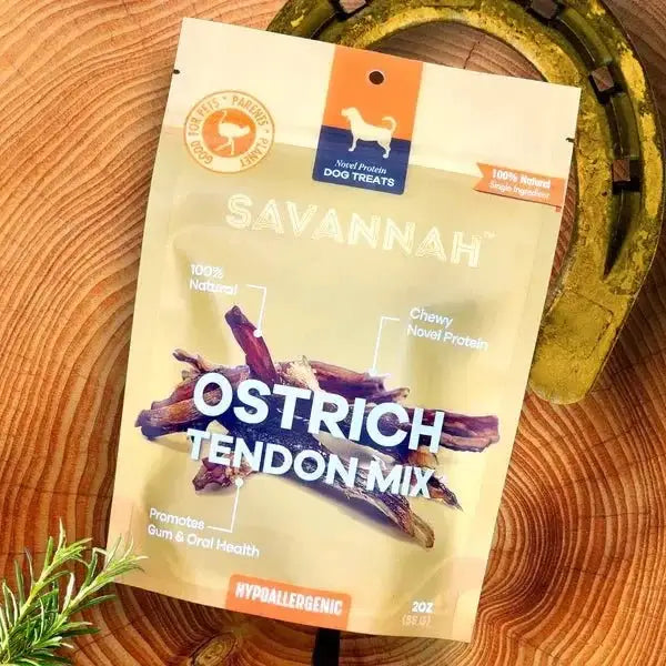 Savannah Chewy Ostrich Tendon Mix. Long - lasting, Natural Dog Chew Treat - Talis Us