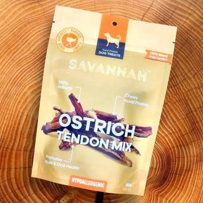 Savannah Chewy Ostrich Tendon Mix. Long - lasting, Natural Dog Chew Treat - Talis Us