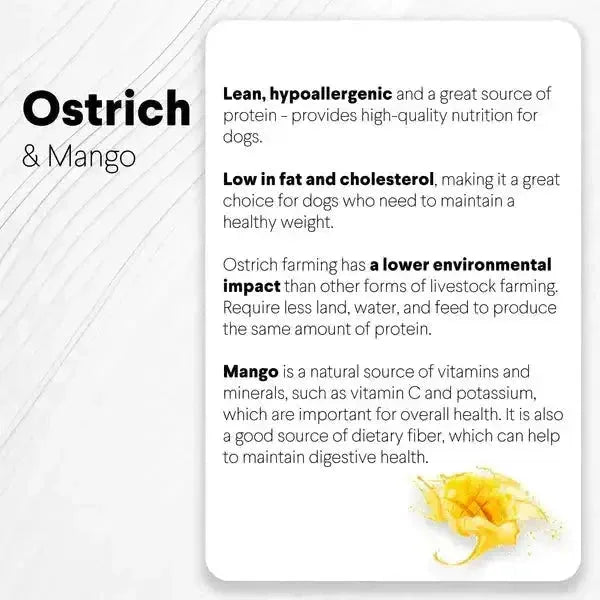 Savannah - Hypoallergenic Ostrich Bites. Dog Treats with Nutritious Mango 3oz - Talis Us