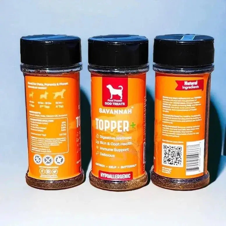 Savannah Pet Food Topper Plus: Ostrich & Butternut - The Flavorful, Gut - Healthy Superfood Boost for Your Dog's Kibble - Talis Us
