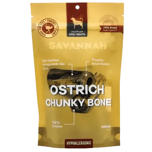 Savannah Splinter - Free Ostrich Chunky Bones. Long - lasting, Natural Dog Gnaw Treat - Talis Us