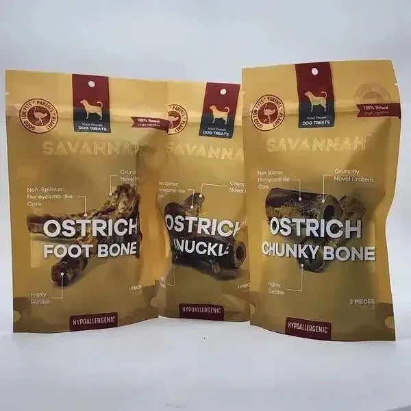 Savannah Splinter - Free Ostrich Chunky Bones. Long - lasting, Natural Dog Gnaw Treat - Talis Us