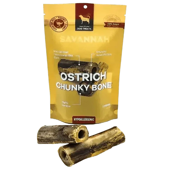 Savannah Splinter - Free Ostrich Chunky Bones. Long - lasting, Natural Dog Gnaw Treat - Talis Us